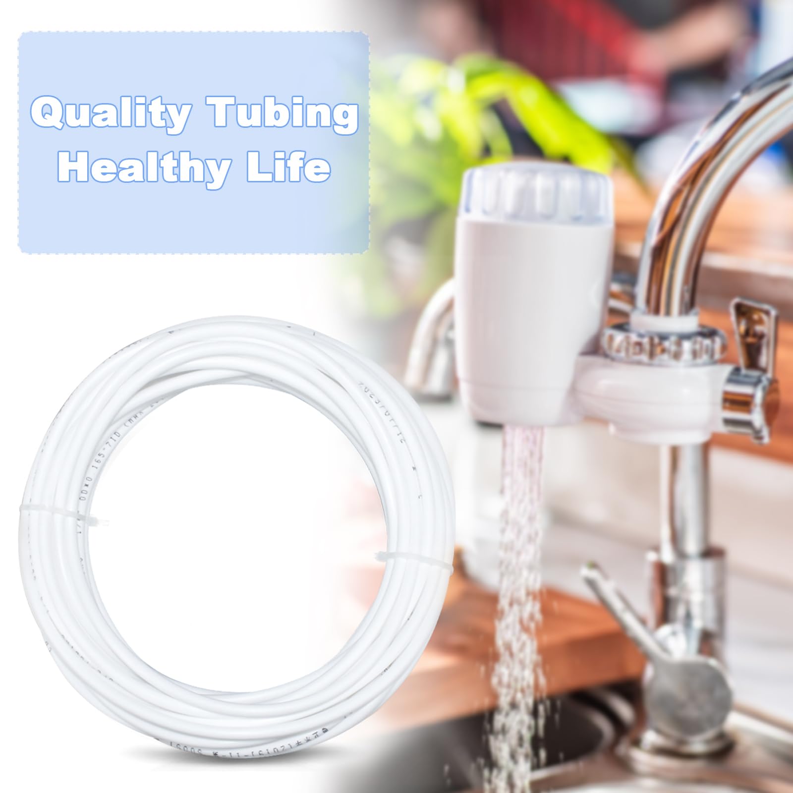 Juego de conexión universal con abrazadera para manguera y filtro de agua, manguera de 1/4 de 6,35 mm para frigorífico, sistema de ósmosis inversa, agua potable, manguera para frigorífico, cortatubos
