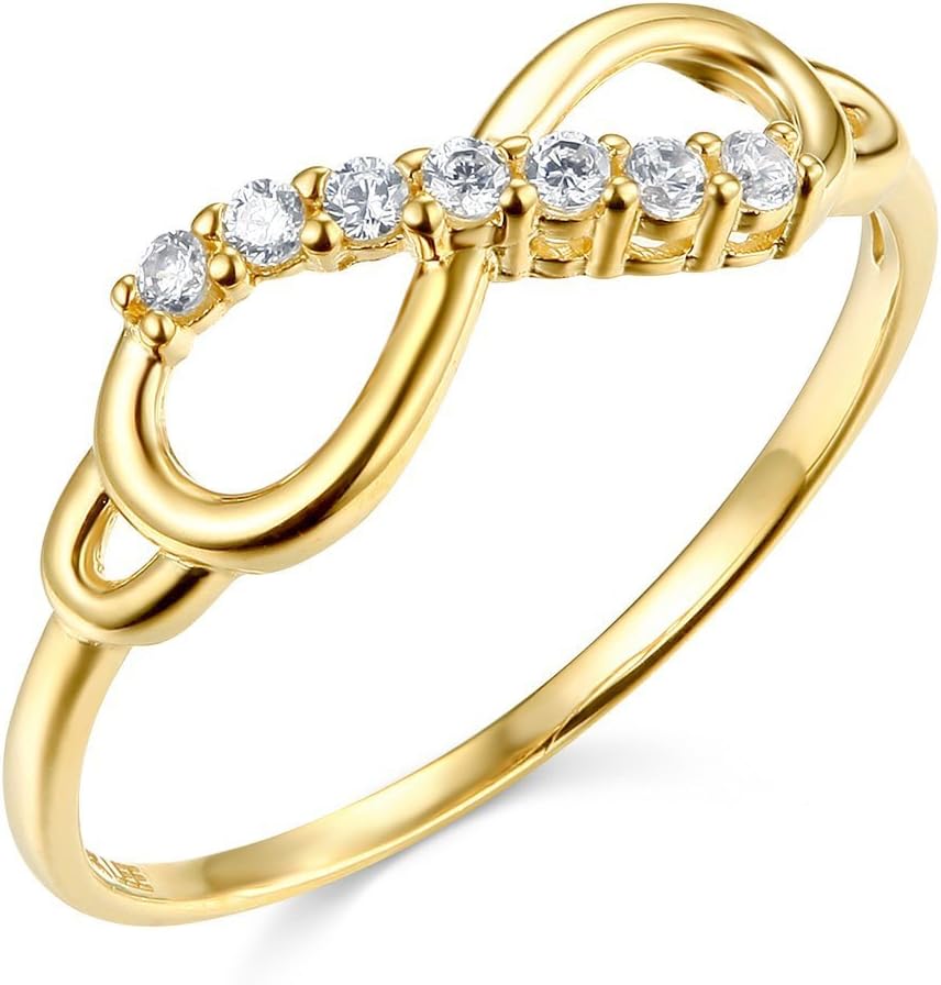 14k Yellow OR White Gold Infinity Promise Ring