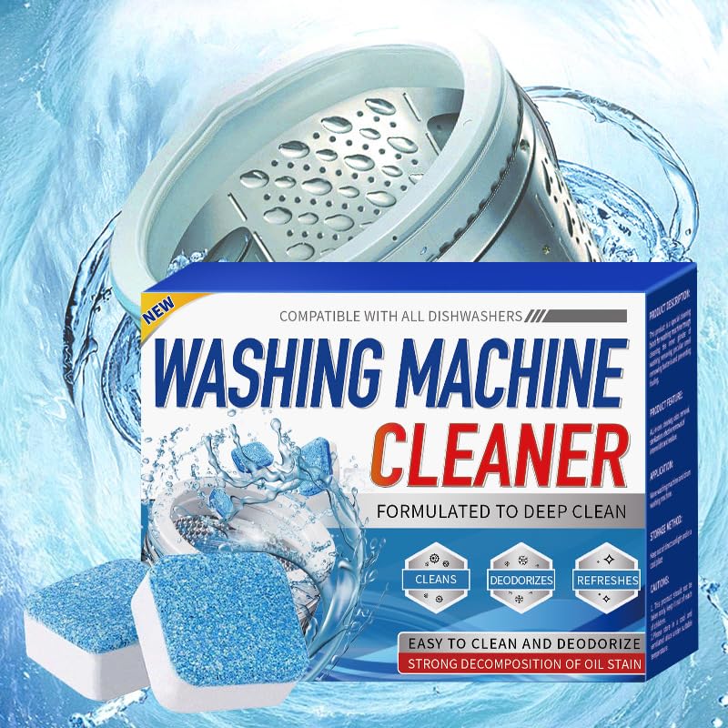 Washing Machine Cleaner Descaler 24 Pack Detergent Tablets for HE Front Loader & Top Load Washer Septic Safe Eco-Friendly Deodorizer Clean Inside Drum And Laundry Tub Seal 12 Month Supply