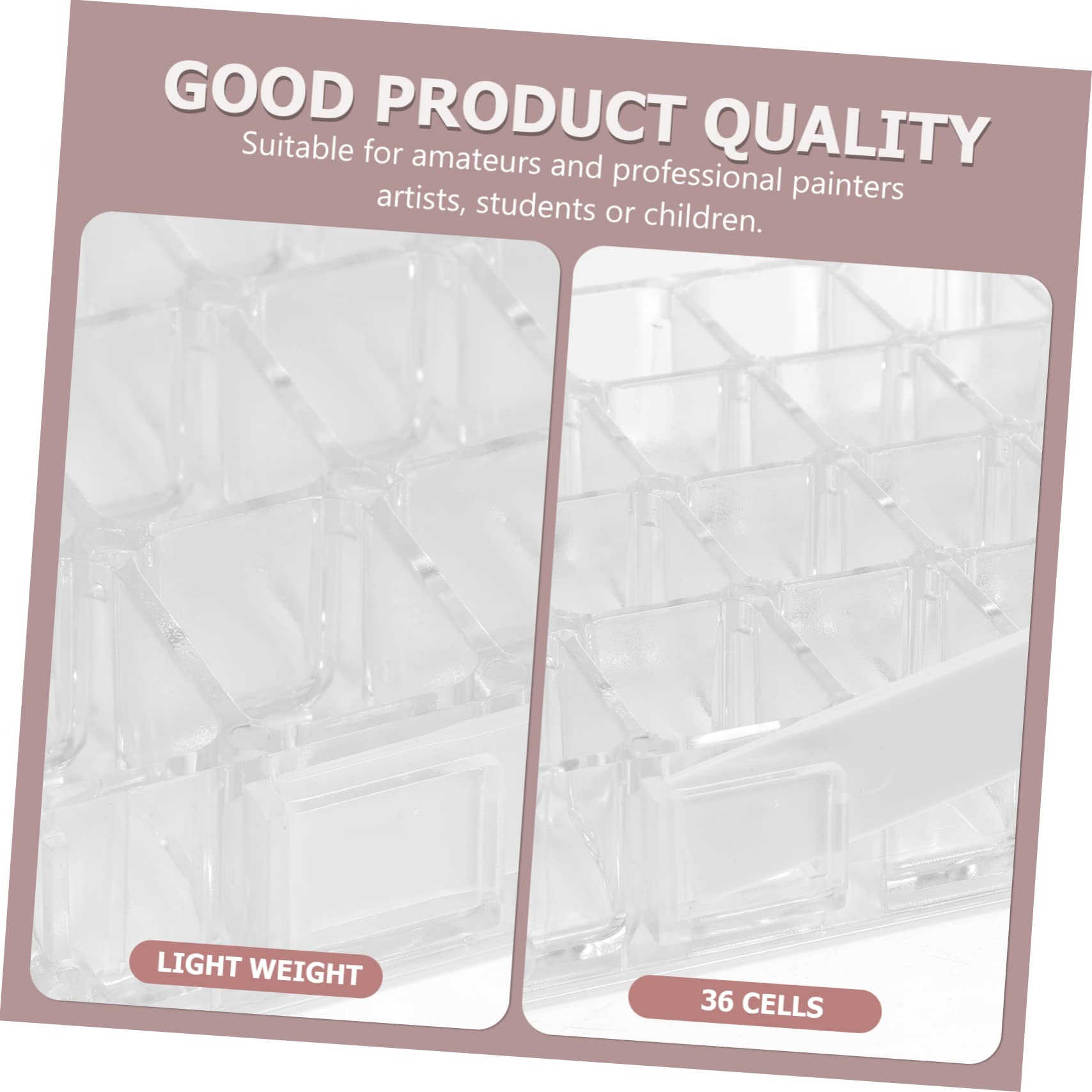 Boîte à Pigments Étanche en Abs 36 Compartiments, Boîte de Peinture Aquarelle Pratique et Hermétique pour Artistes et Amateurs