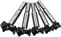 Kit com 5 Brocas Forstner para Madeira 15, 20, 25, 30, 35mm - Fresas para Dobradiças e Fechaduras - Cabimento Redondo para Furadeira