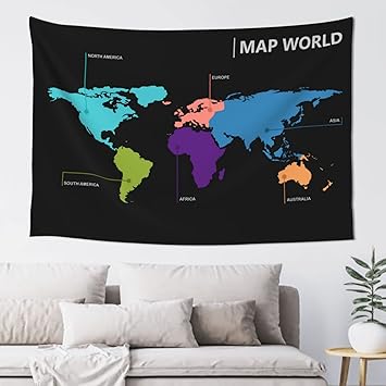Amazon Co Jp タペストリー 世界地図 布ポスター 世界マップ 壁飾り 背景布 家 リビングルーム ベッドルーム 部屋 おしゃれ飾り 壁掛けクラフト パーティー リビング 窓 お部屋 和室 ホーム装飾 撮影用 個性ギフト 贈り物 102 152cm ホーム キッチン
