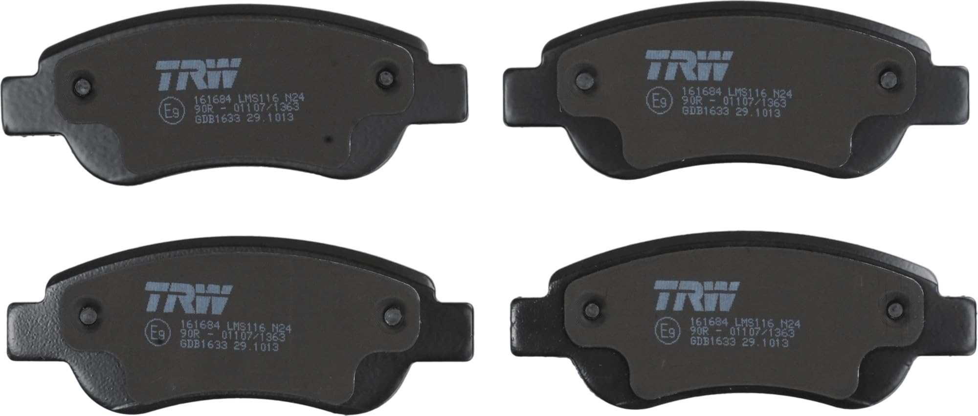 TRW GDB1633 Pastiglie Freno Set di 4 para Toyota Aygo (_B1_) 2005-2014 Assale anteriore e Altri Veicoli