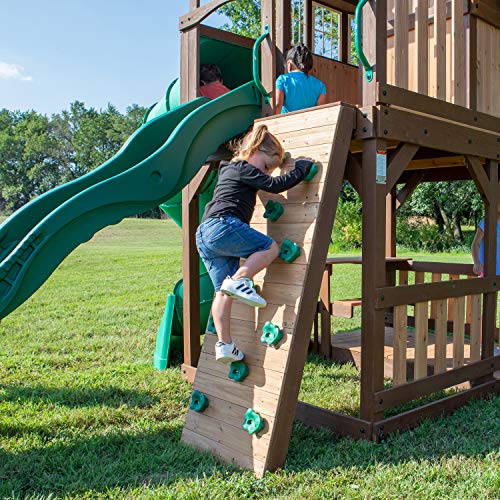 Backyard Discovery Skyfort All Cedar Swing Set, Elevated Covered Wood
