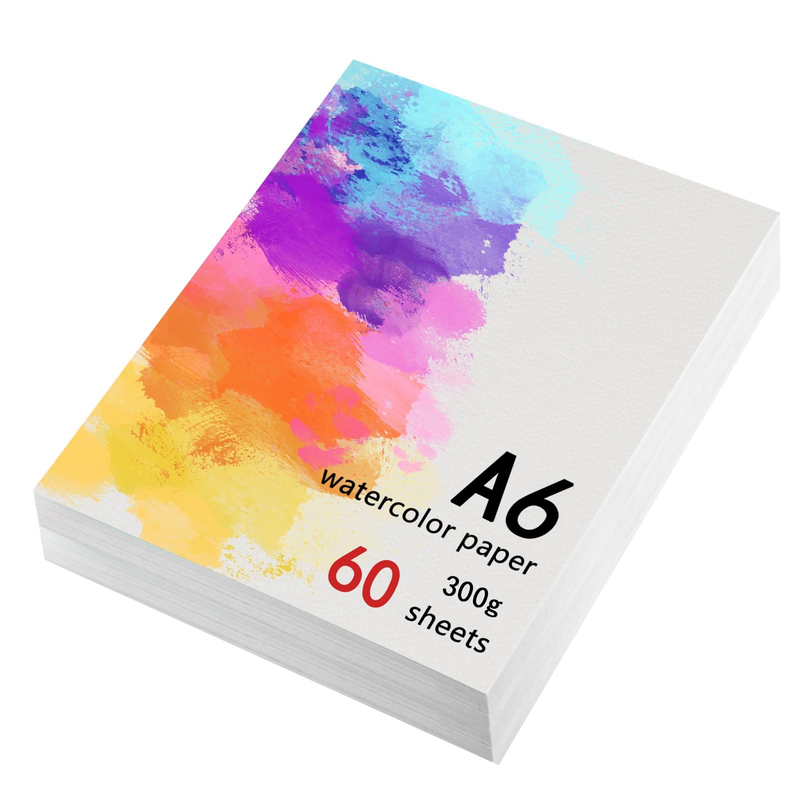 60 Fogli Carta Acquerello A6 - 300 G/m&sup2; Per Acquerello, Acrilico, Gouache E Disegno