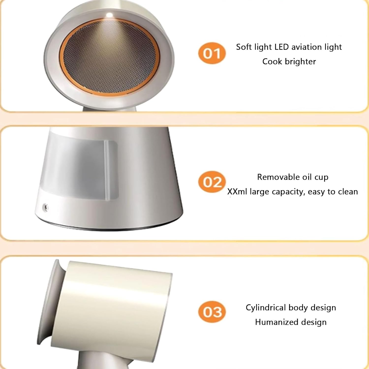 Portable Range Hood for Cooking, Desktop Range Hood with 3 Speed Adjustable & LED Atmosphere Light, Portable Kitchen Exhaust Fan