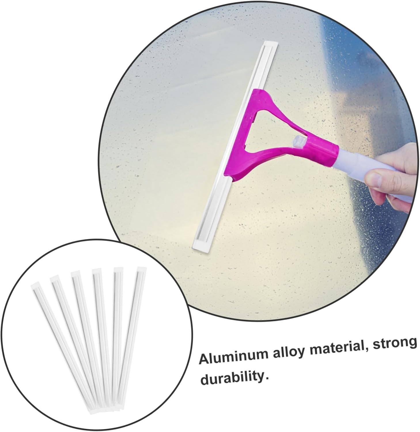 Cabilock 6pcs Silicone Squeegee Replacement for Car Glass Multi-use Cleaning Tool for Windows Shower Doors