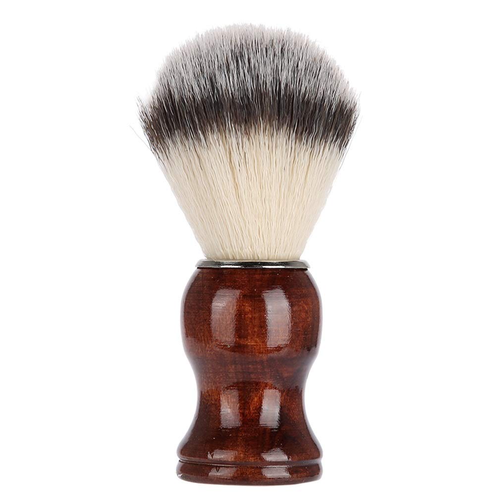 Brocha de afeitar - Brocha de barba portátil con mango de madera Brocha de afeitar