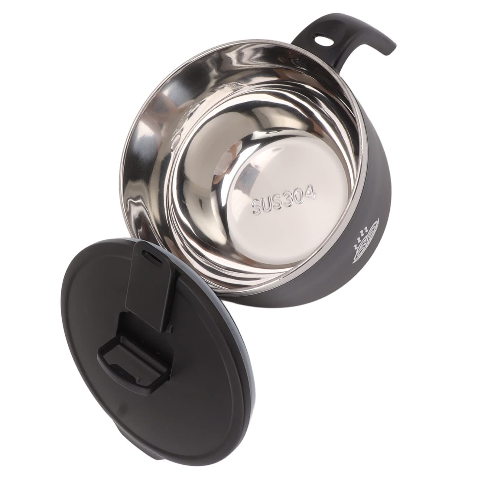 gernie Tazón de Fideos Instantáneos, Tazón de Ramen Instantáneo de Acero Inoxidable de 900 Ml con Tapa y Soporte para Teléfono Tazón de Sopa de Fideos Instantáneos, Cocina de Fideos