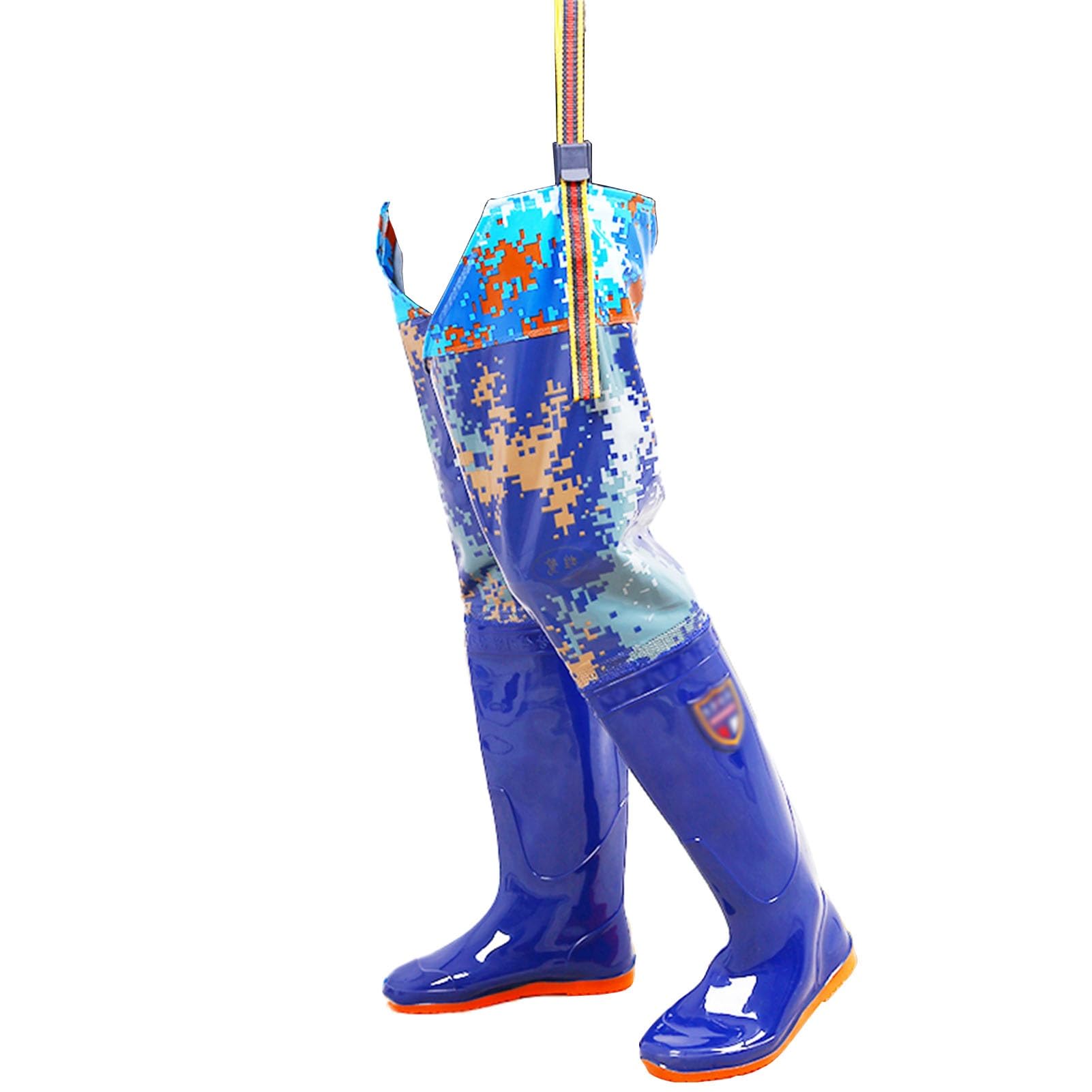Stivali A Coscia Trampolieri da pesca mimetici impermeabili in PVC, trampolieri da pesca leggeri per uomini e donne, con cinghie regolabili(Size:45 EU)
