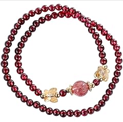 4.5mm Garnet & Strawberry Quartz