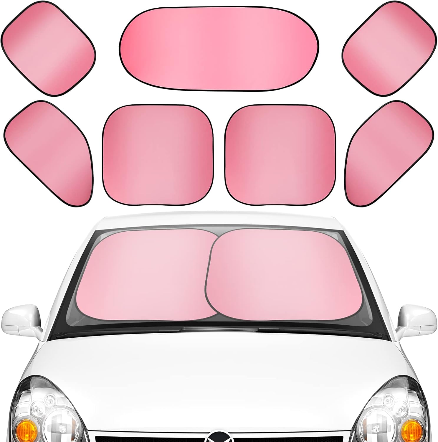 7 Pieces Car Window Shades Car Sun Shade Windshield Set