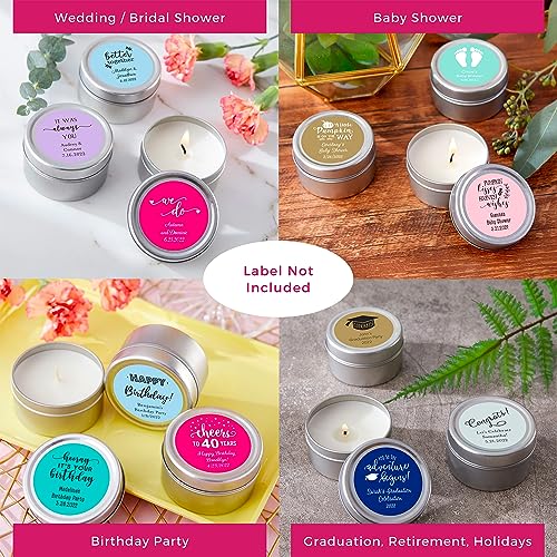 Kate Aspen 20155NA-INNER Travel Size Vanilla Scented Candle Tins With Lids (Set Of 12), Bridal Shower Favors thumb #1