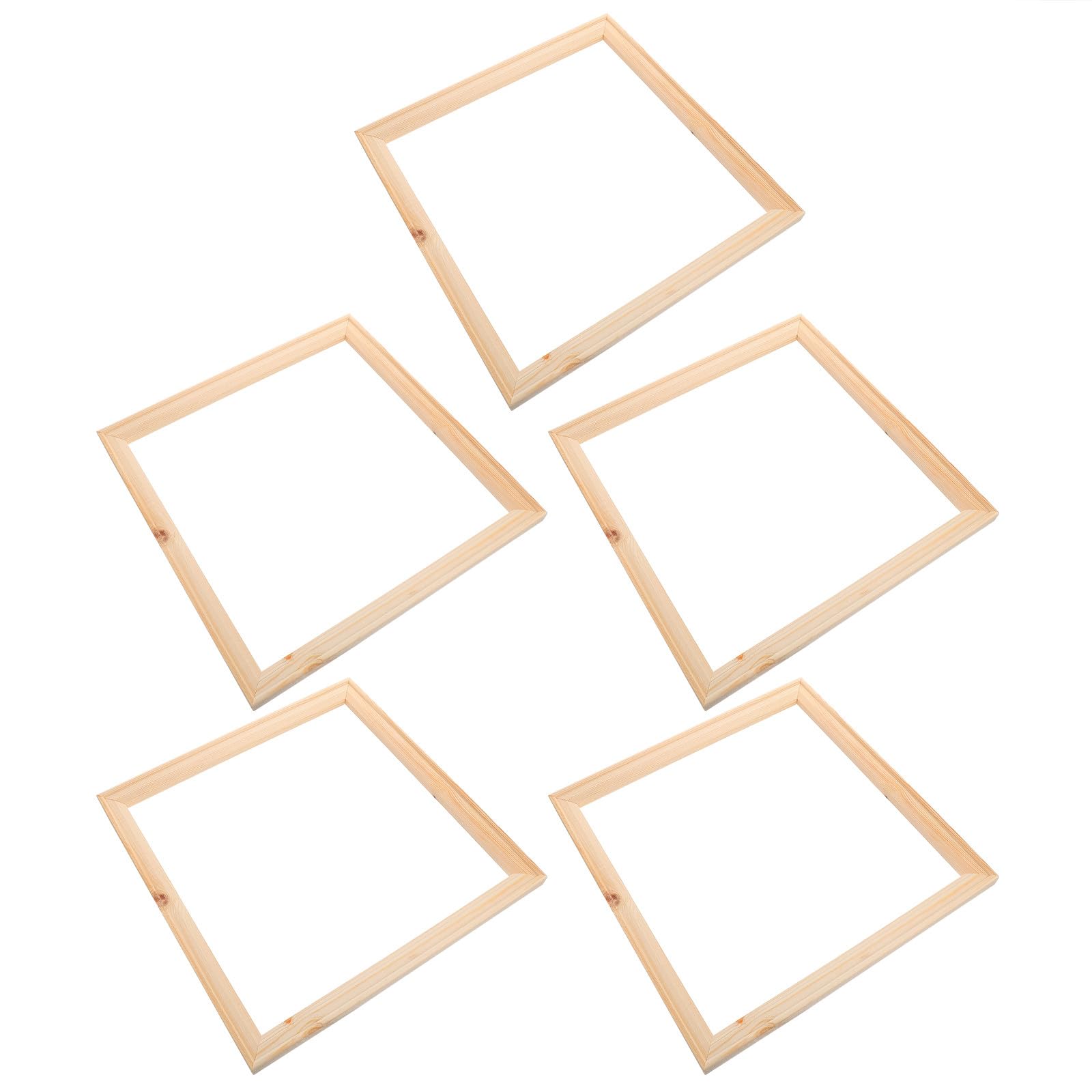 Cadres photo en bois composite beige L KICHOUSE 30x30 cm lot de 5 pour déco