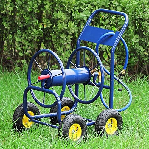 Carrello avvolgitubo industriale in metallo – Carrello resistente per giardino/cortile, può contenere fino a 150 m di tubo per una facile irrigazione e paesaggistica