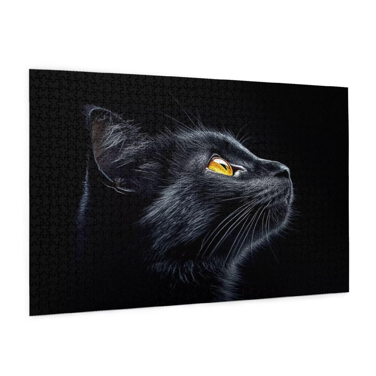 Puzzle z kotem 3000 sztuk czarne duże rozmiary drewniane puzzle dla dorosłych z pudełkiem i plakatem, zabawna/kolorowa/wymagająca gra i kreatywne hobby dla dorosłych, dekoracja ścienna, prezent dla