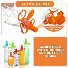 Morlike Baby Water Bottle Cap Silicone Bottles Top Spout Adapter Replacement for Toddlers Kids and Adults, Protects Kids Mouth - No Spill & BPA Free (Mix - 8 Pack)