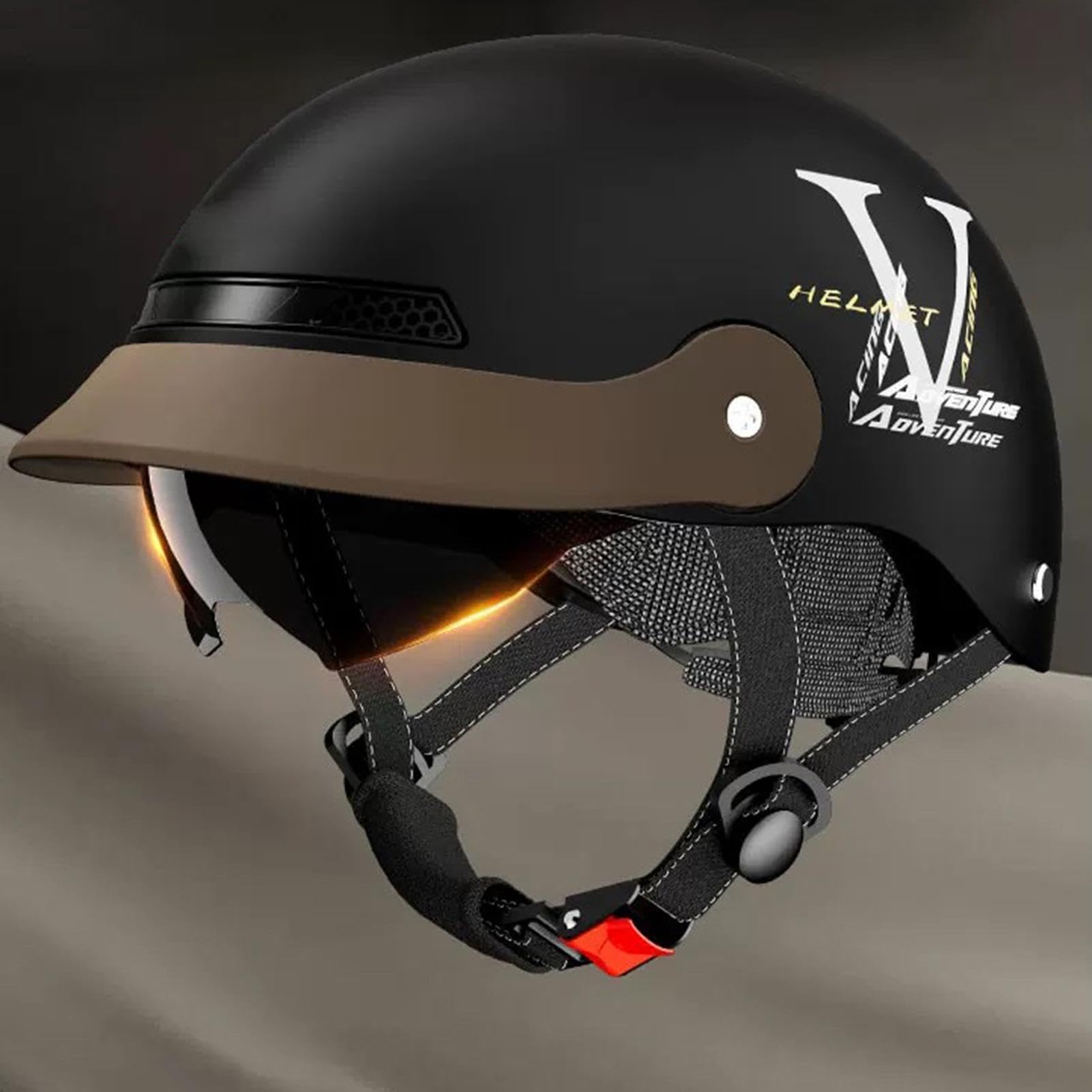 Generico Mezzo Casco da Moto Moto da Equitazione Estiva Traspirante