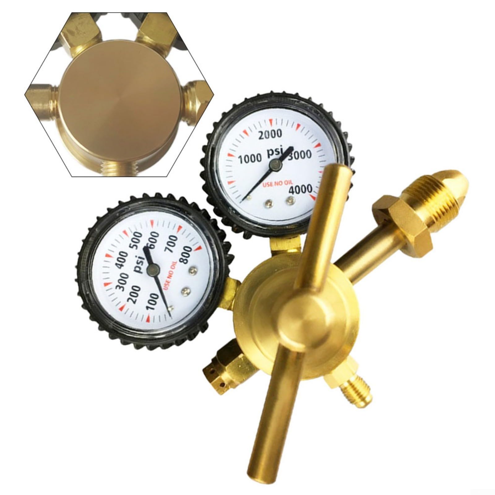 Regolatore di pressione di azoto in ottone G5/8 filettatura esterna Riduttore di pressione con manometro 1-200 bar ingresso 1-60 bar uscita