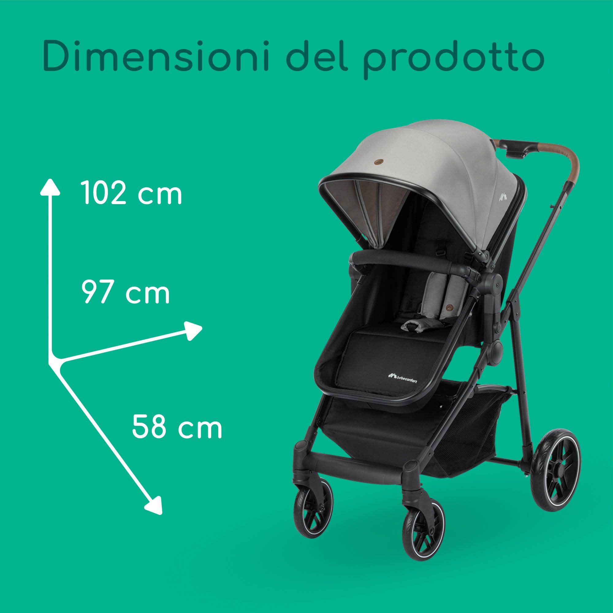 Bebeconfort Haze Trio Lux Passeggino Trio 0-4 anni 22 kg 2 in 1 Tinted Grey