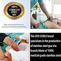 Vista 6 de Muscle Scraper Stainless Steel Gua sha Scraping Massage Tool IASTM Tools Great Soft Tissue Mobilization Tool 14 inch Long bar(Double Edge)