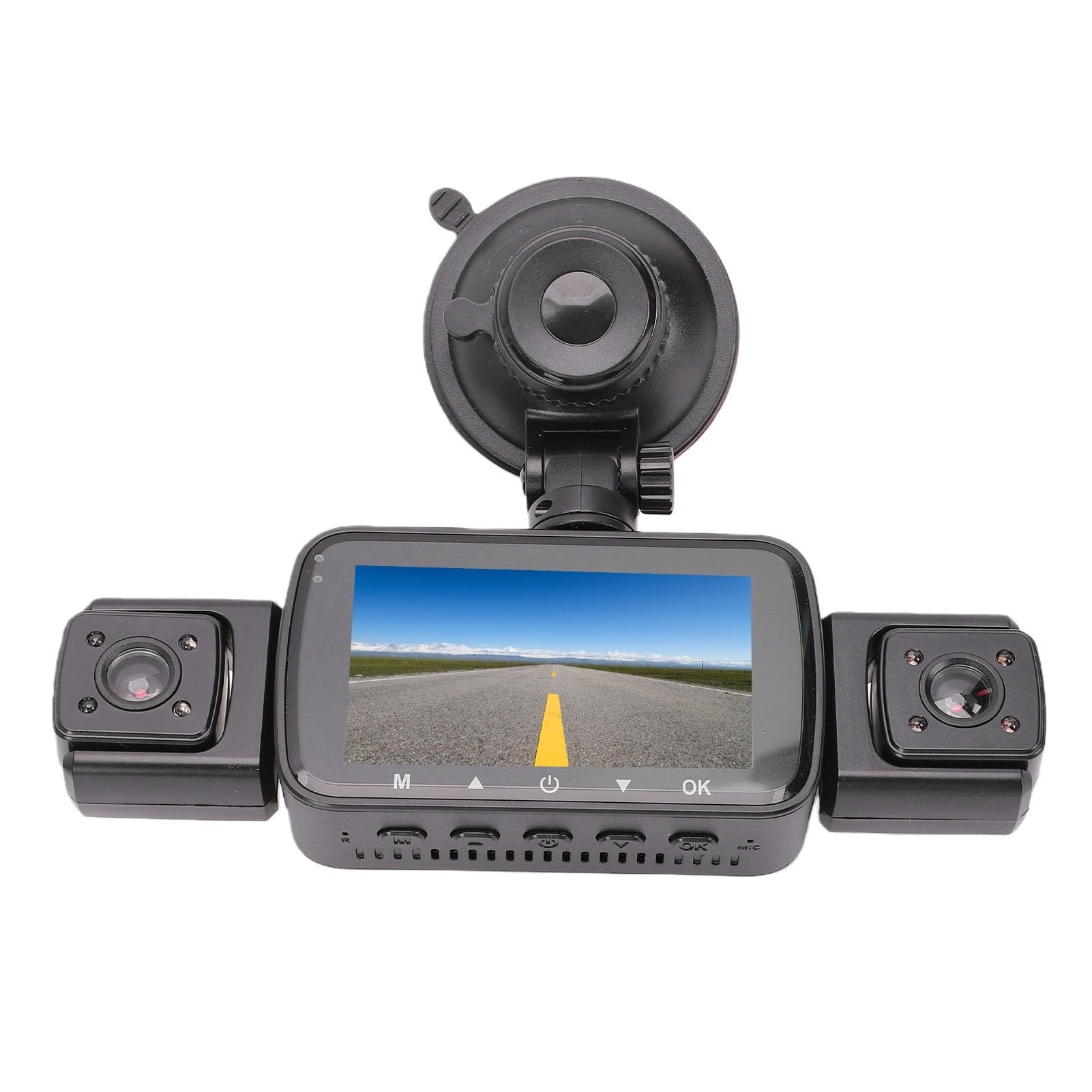 Cocoarm Videocamera 4 Anteriore Posteriore Interno, Dash Cam HD 1080P con | Registrazione in Loop, Batteria Al Litio da 150mAh, Grandangolo, per Auto Furgoni SUV, Installazione Facile con Kit di