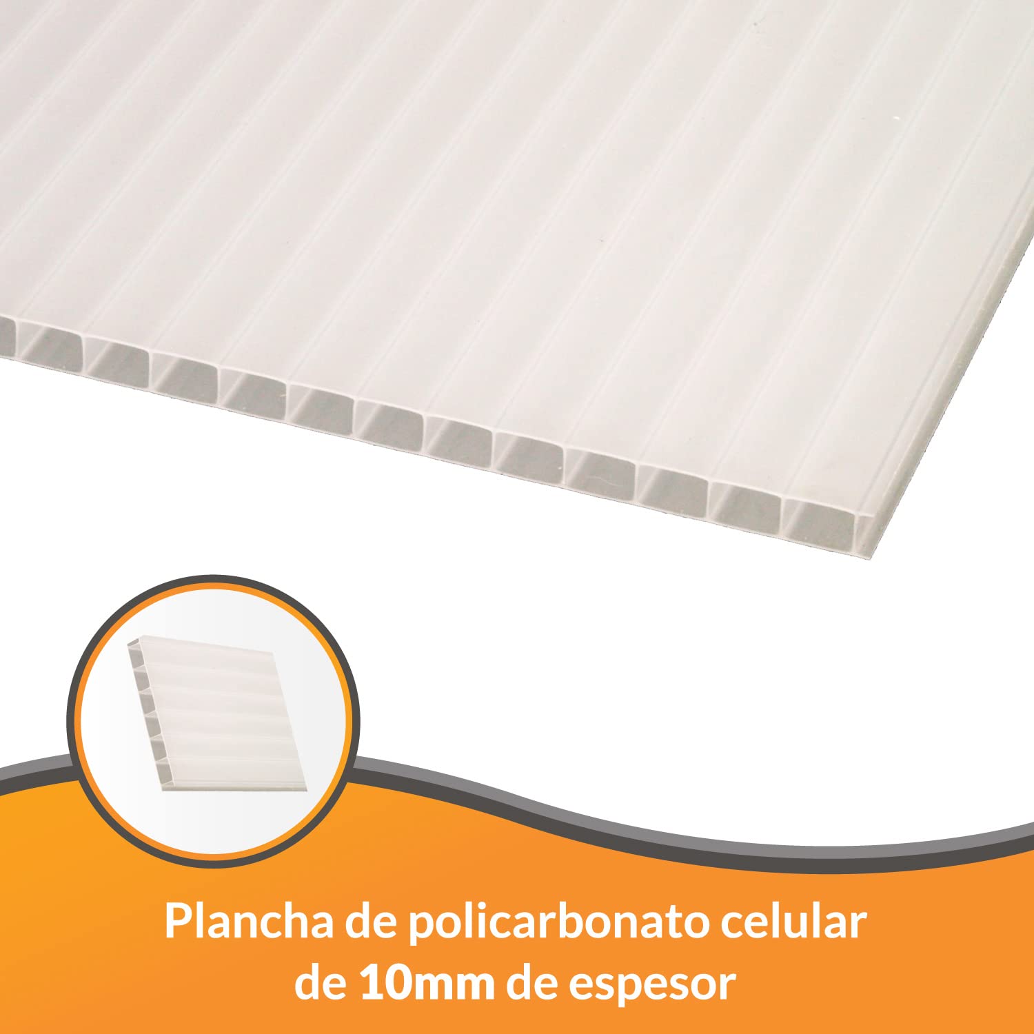 Kit Placas de policarbonato Compacto opal 10mm - Medida final 1500 x 2800mm - Incluye accesorios de instalación
