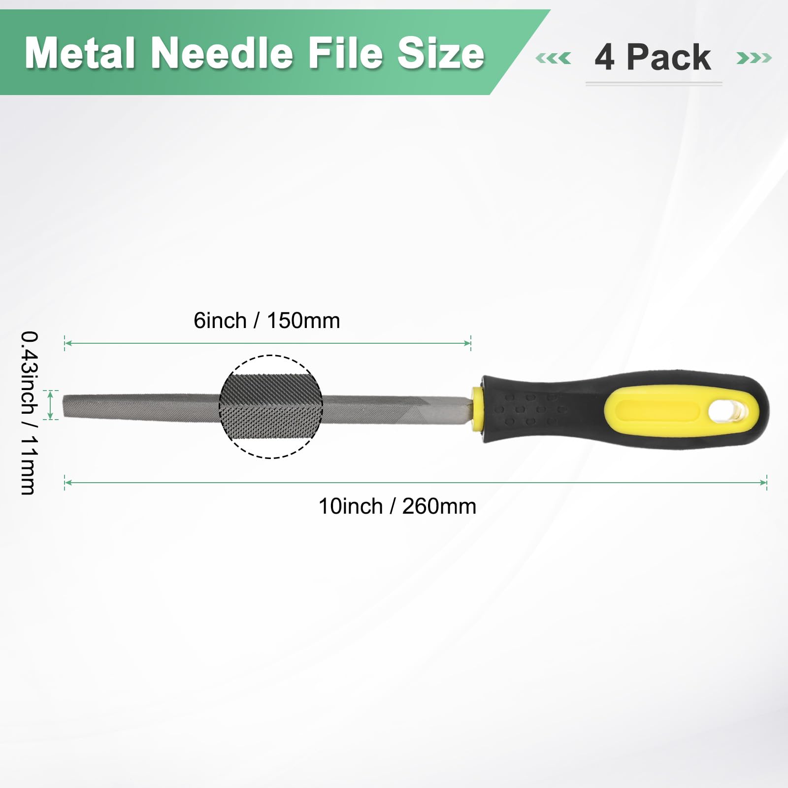 M METERXITY 4-Pack Triangular Metal File 6 Inch - Image 3