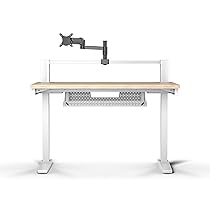 CORSAIR Platform:4 – 120 cm x 76 cm, Altezza Fissa, Scrivania per Computer da Gioco in Piedi, Gestione dei Cavi, Alimentazione USB, Supporto per Monitor Incluso – Mordente di Pino Bianco