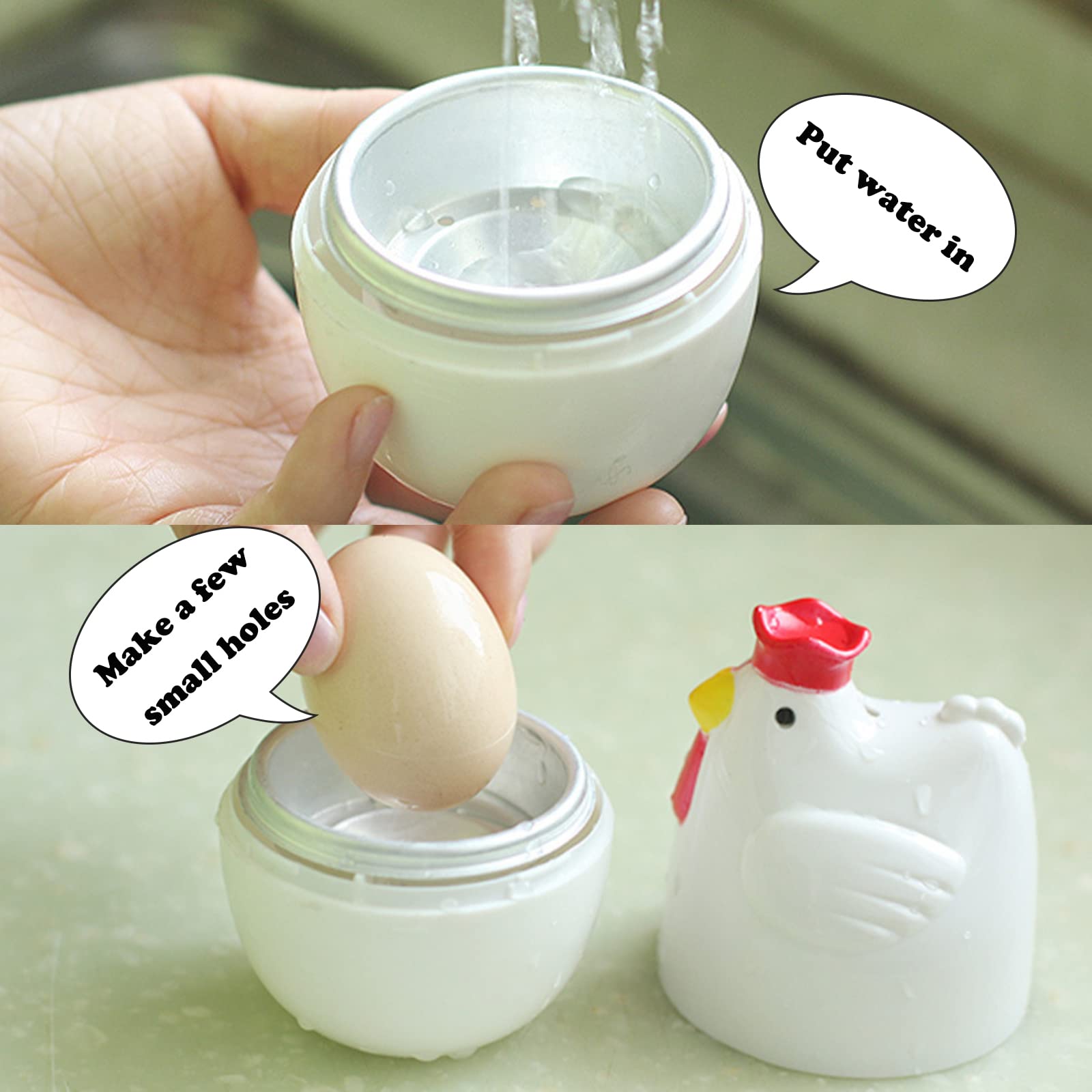 DAZZLEEX Mikrowellen-Eierdampfer – Weißer Eierkocher Für Schnelle Frühstückseier In 6–8 Minuten