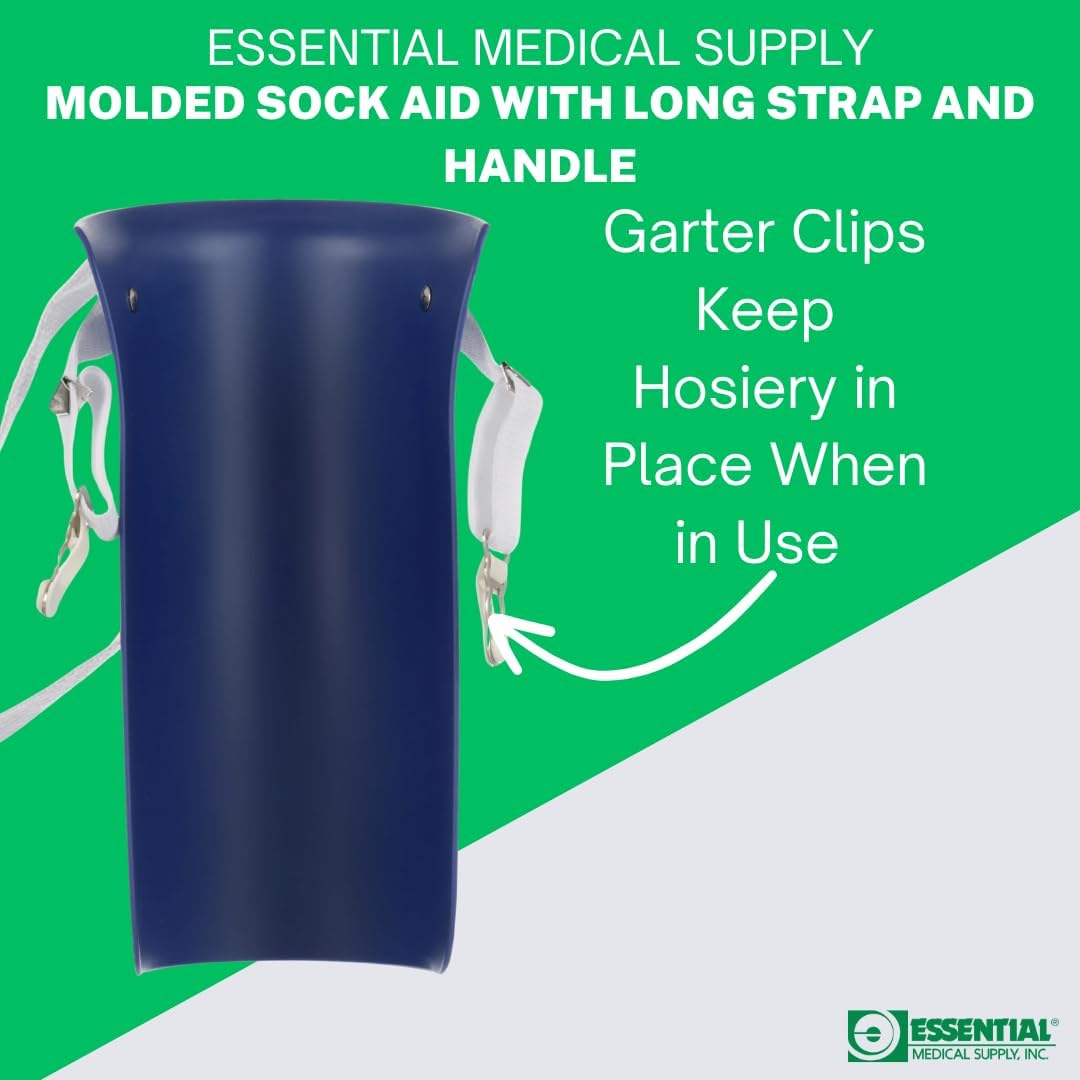 Essential Medical Supply Deluxe Hard Plastic Sock and Stocking Donner Aid - Easy No Bend Sock Helper Device for Seniors and Those with Limited Mobility 1 Count (Pack of 1) Hard Plastic image 5 of 8 B001CBC4HI