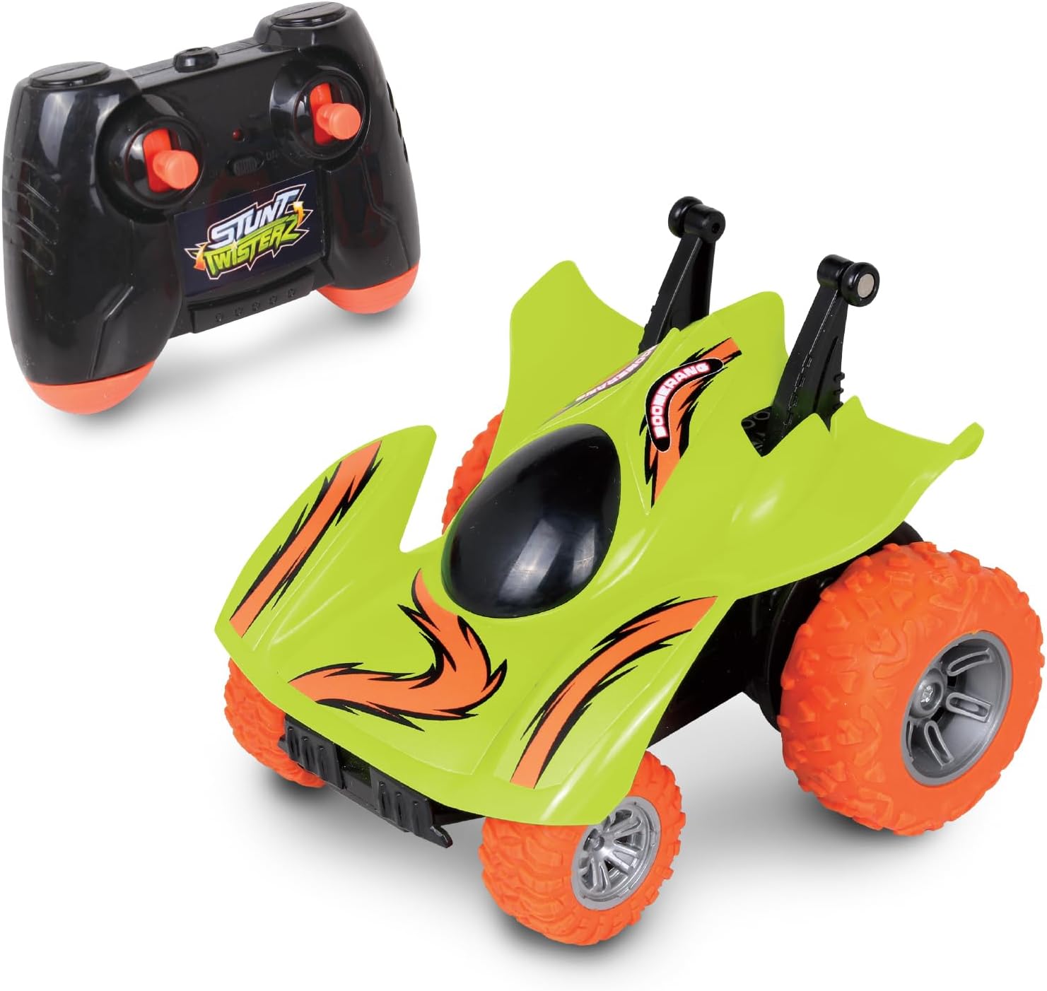 NKOK Stunt TwisterZ Boomerang Remote Control Car for Kids, RC Car Toy with 360° Spins, Wheelies & Twist Stunts, 2.4GHz Multi-Player Racing, Fun Gift for Boys and Girls
