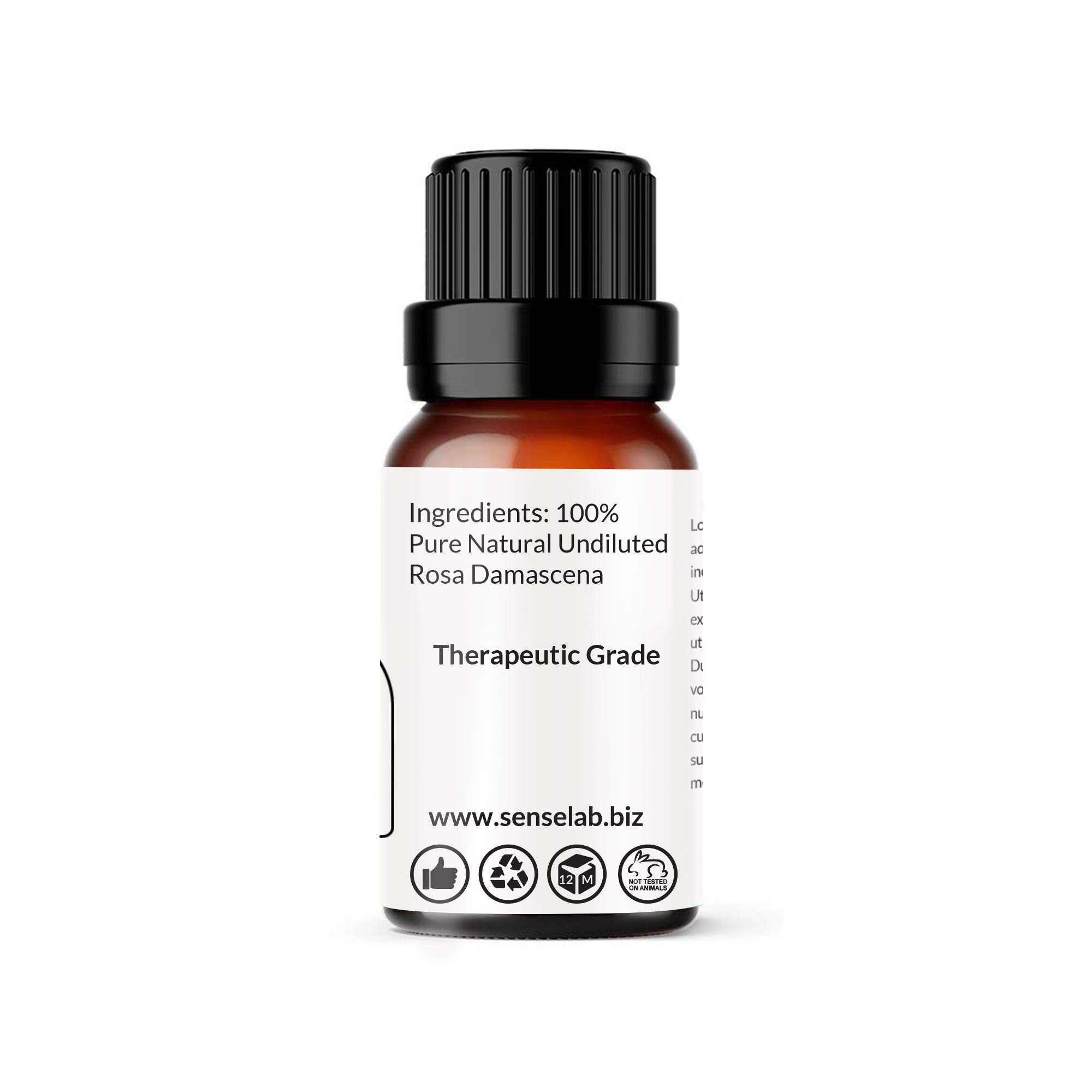 Olio essenziale di rosa damasco – 100% puro olio di rosa naturale per uso terapeutico – per diffusori e umidificatori – Olio rilassante e lenitivo per la cura della pelle – Olio da massaggio (10 ml)