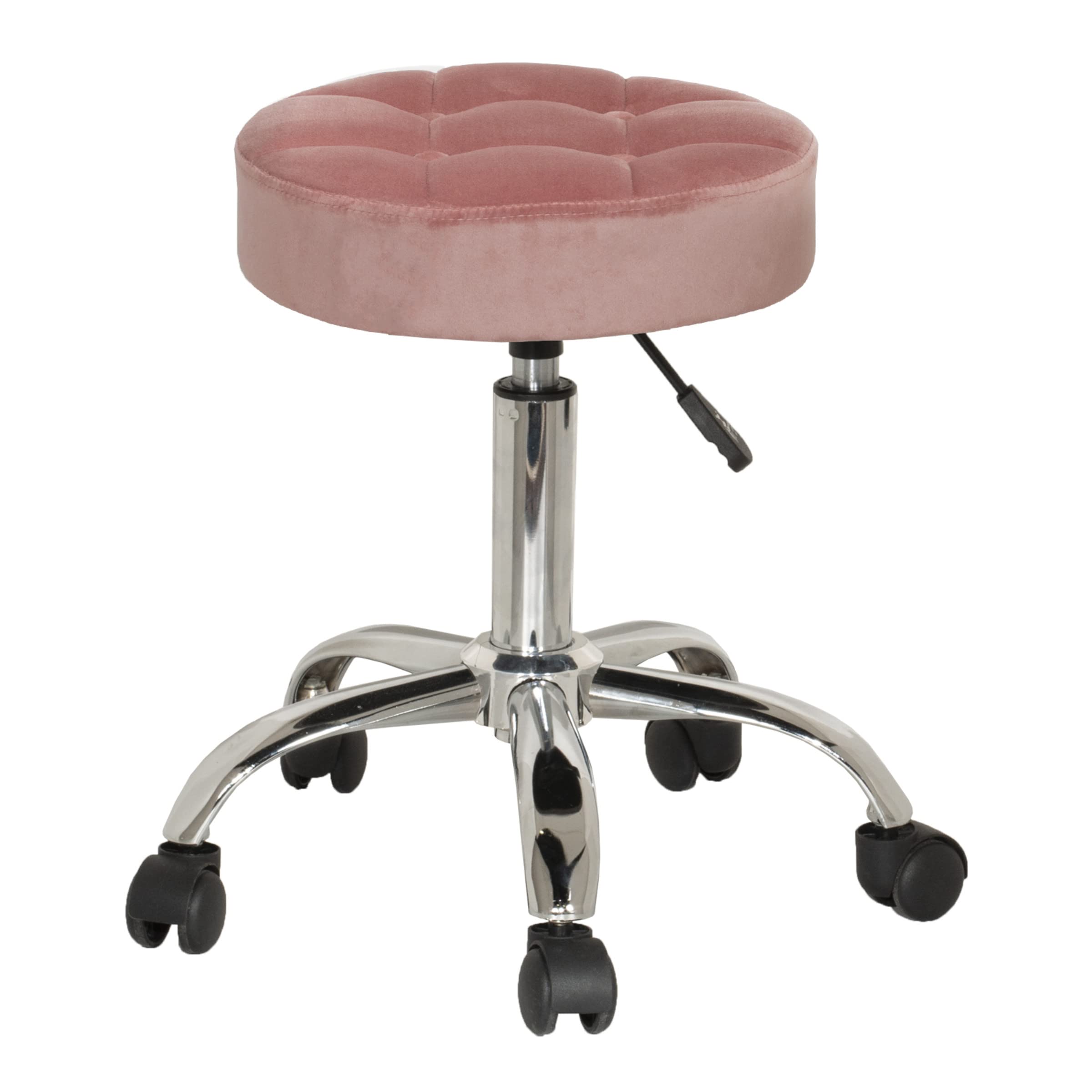 Hillsdale Tufted Adjustable Backless Vanity/Office Stool with Casters