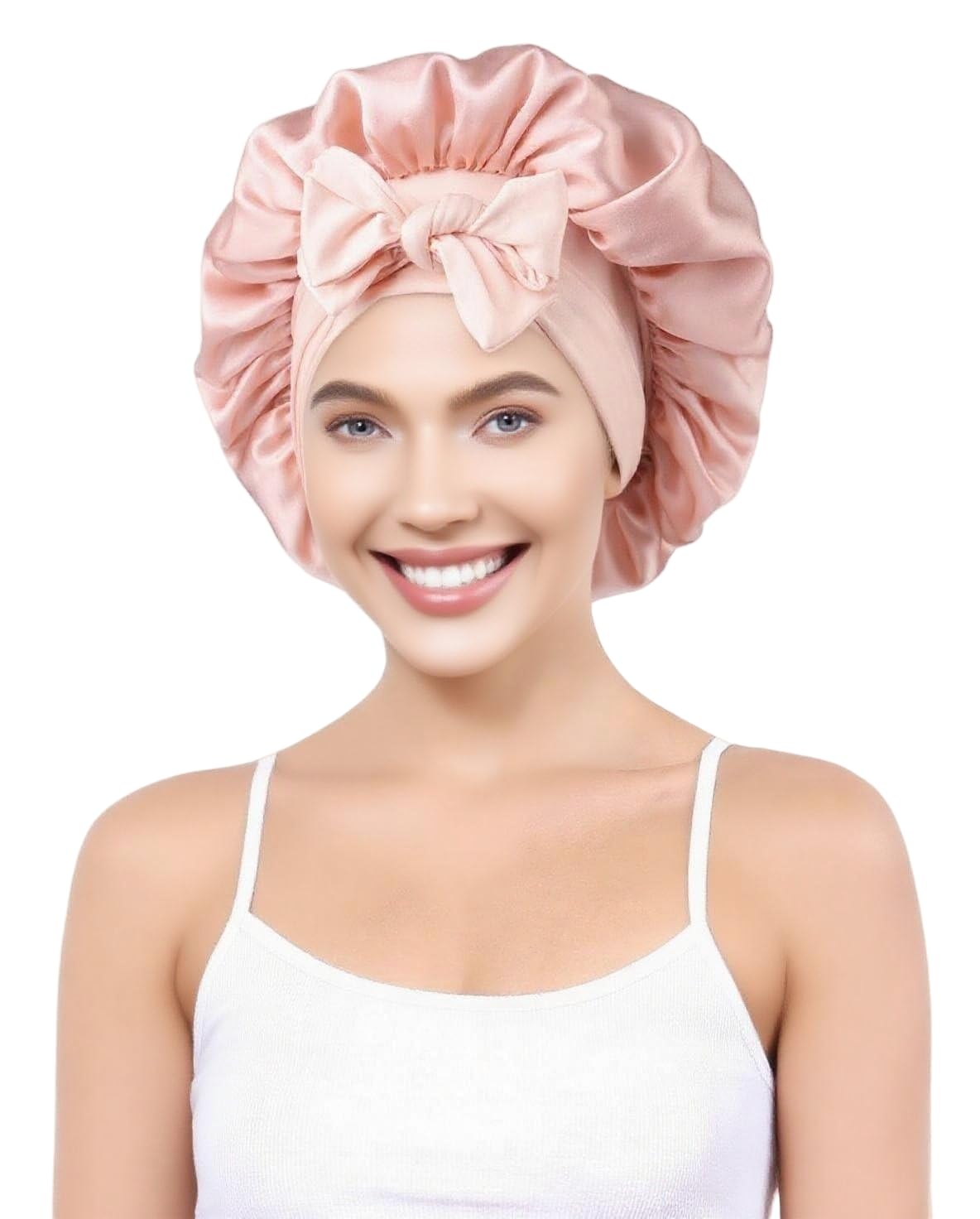 100% Silk Bonnet for Sleeping 19 Momme Pure Mulberry Silk Hair Wrap with Tie Band Stay On Head