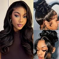 Vista 10 de Pelucas cortas de cabello humano con encaje frontal de 13 x 4, pelucas de cabello humano prearrancadas para mujeres negras, peluca corta sin