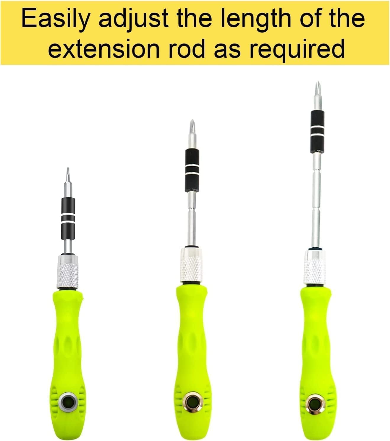 ROKTRY 32 in 1 Mini Screwdriver Tool Set Kit with Magnetic Flexible Extension Rod, Precision Bits screw driver, computer, mobile repairing tool kit, watch repairing, laptop screwdriver set, Multicolor - Image 11 thumbnail