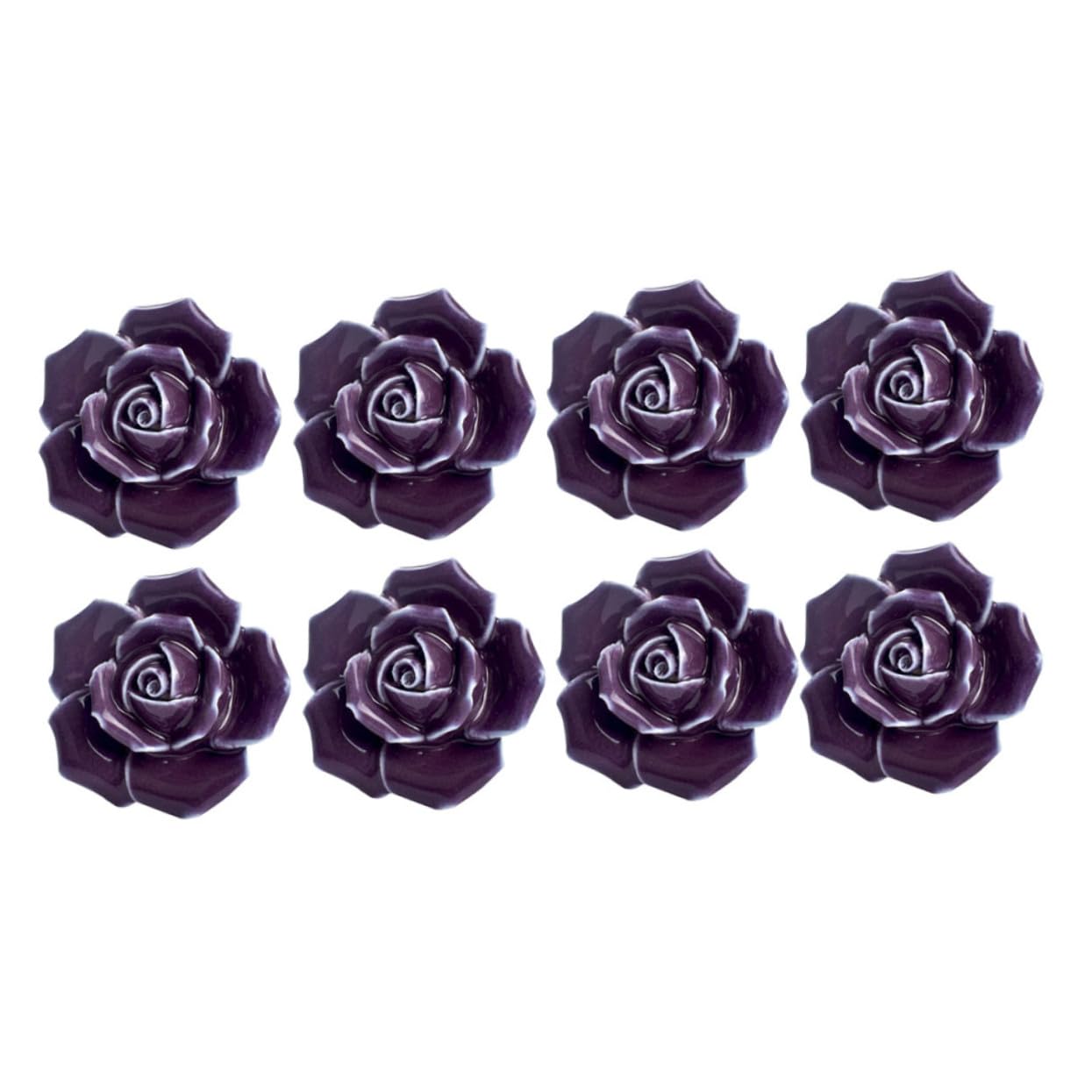 Homoyoyo 8 Stück Rosen Möbelknöpfe aus Keramik für Kommode und Schrank