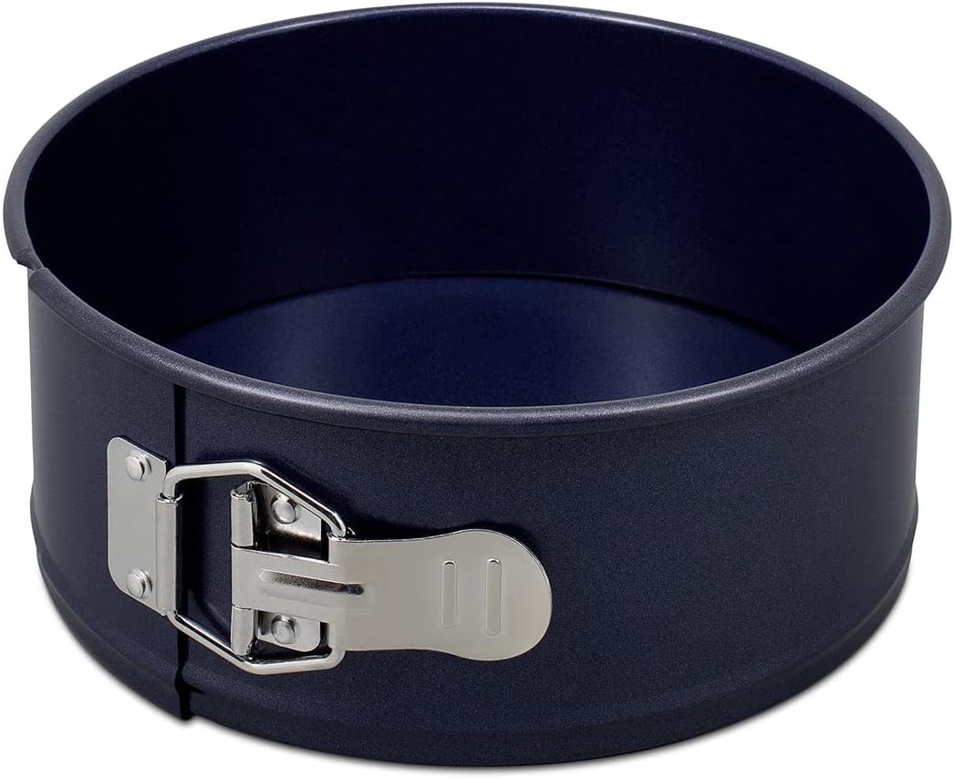Zyliss E980193 Non-Stick Springform Cake Tin | 20cm/8in | Carbon Steel | Dark Blue | Baking Tin/Bakeware/Cake Mould | Dishwasher Safe | 5 Year Guarantee