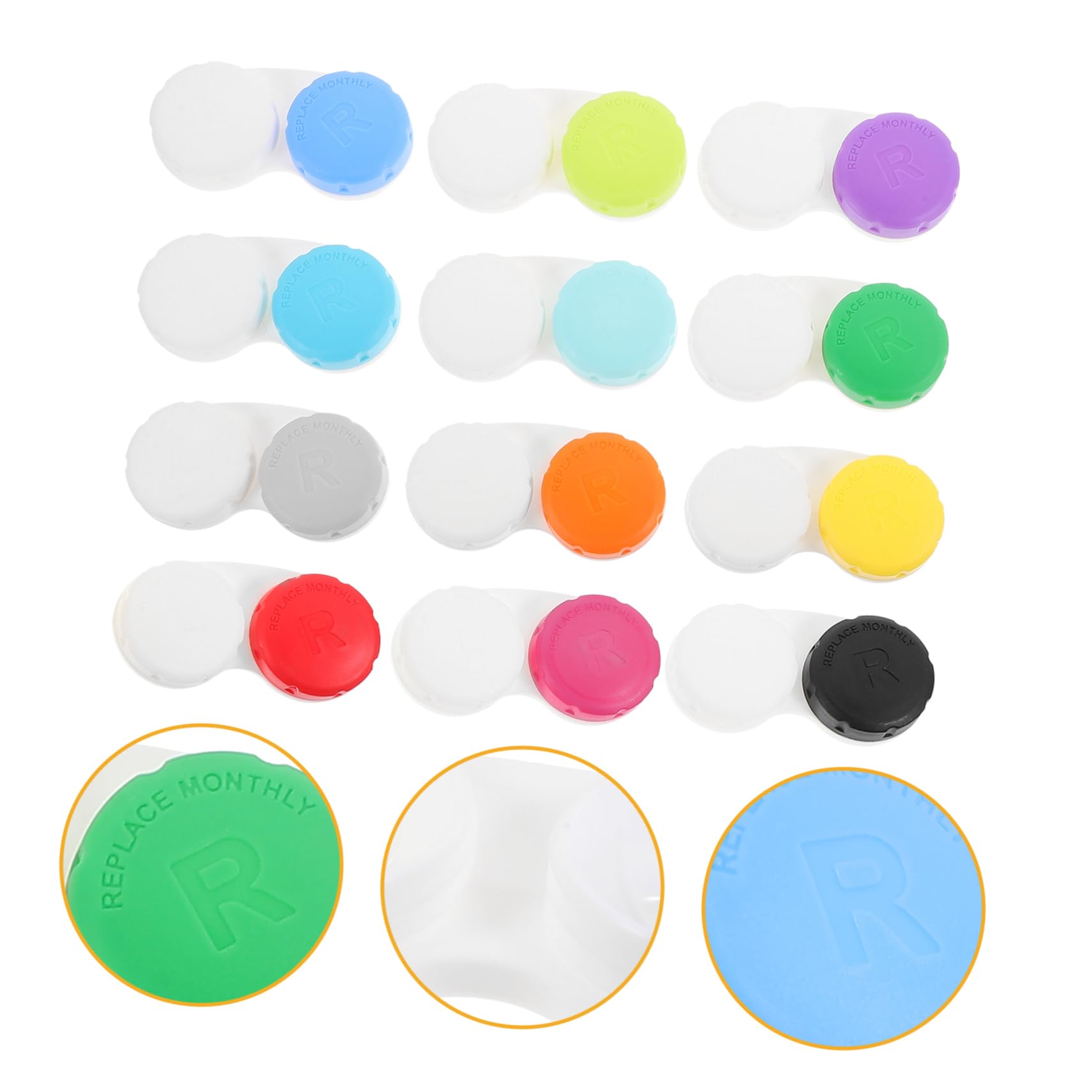 5 Series Estuche para Lentes De Contacto Ojo Casos Caso Claro Práctico Organizador De Lentes De Contacto Pequeño Porta Lentes De Bolsillo El Plastico 12 Piezas X 5