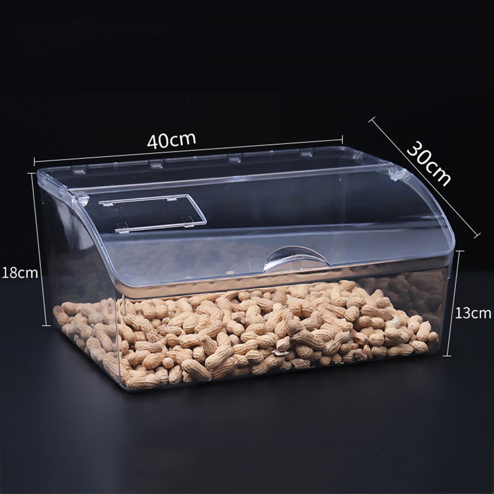 Chiaro Acrilico Cestino per Alimenti Sfusi, Scatola per Alimenti da Supermercato con Copertina, Contenitore di Caramelle per I Contatori, Plastica Casella di Visualizzazione per La Pasta