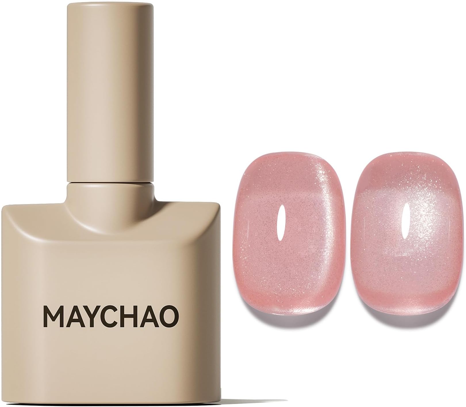 MAYCHAO 15ML Cat Eye Gel Nail Polish 1Pc Jelly Pink Gel Polish Soak off Holographic Magnetic Nail Polish for Nail Art Manicure Salon DIY at Home, 0.5 OZ