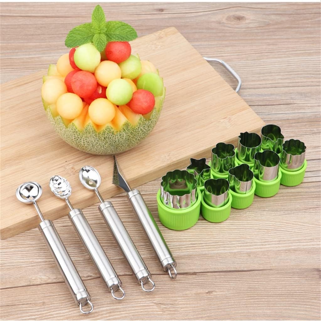 304 Stainless Steel Fruit Digger Cut Watermelon Artifact Dig Ball Spoon Platter Tool Set Divider