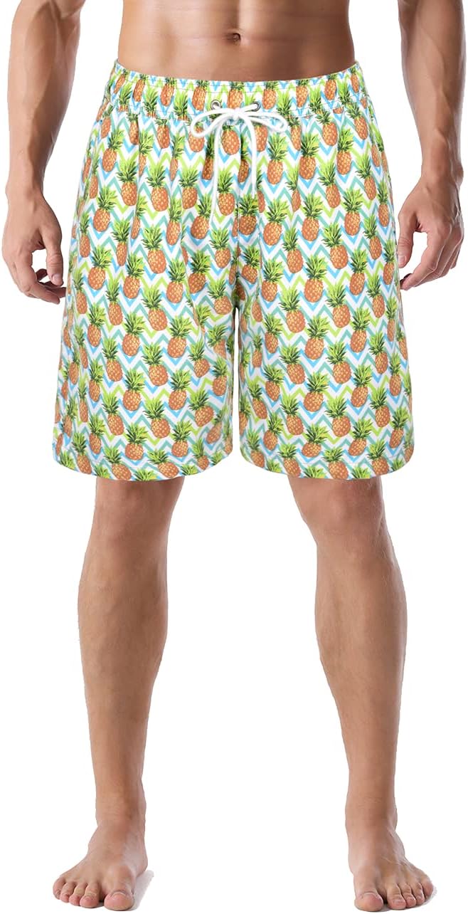 unitop Men's Board Shorts Quick Dry Washed Vintage Bathing Trunks