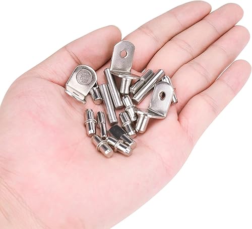 Miniatura 4 de Kit de 92 pines de estante de 4 estilos, clavijas de soporte de estante chapadas en níquel, soportes para estantes de muebles de gabinete, soporte