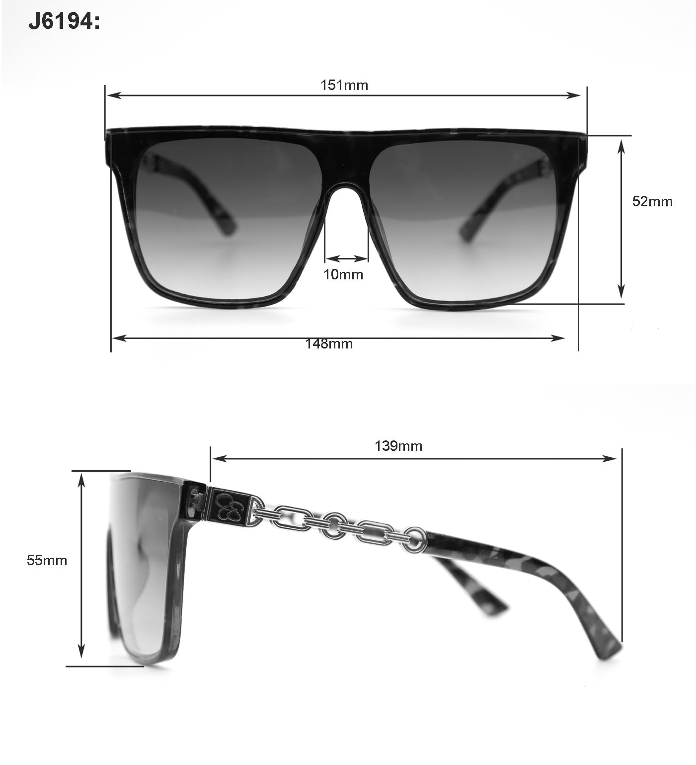 Jessica Simpson Damskie J6194 modne kwadratowe okulary przeciwsłoneczne z ochroną UV400. Prezenty dla niej, 148 mm
