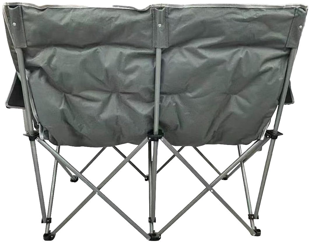 Semptec Urban Survival Technology Campingstuhl faltbar: Klappbarer Doppel-Campingstuhl für 2 Personen, bis 300 kg, grau (für Zwei, tragbar)