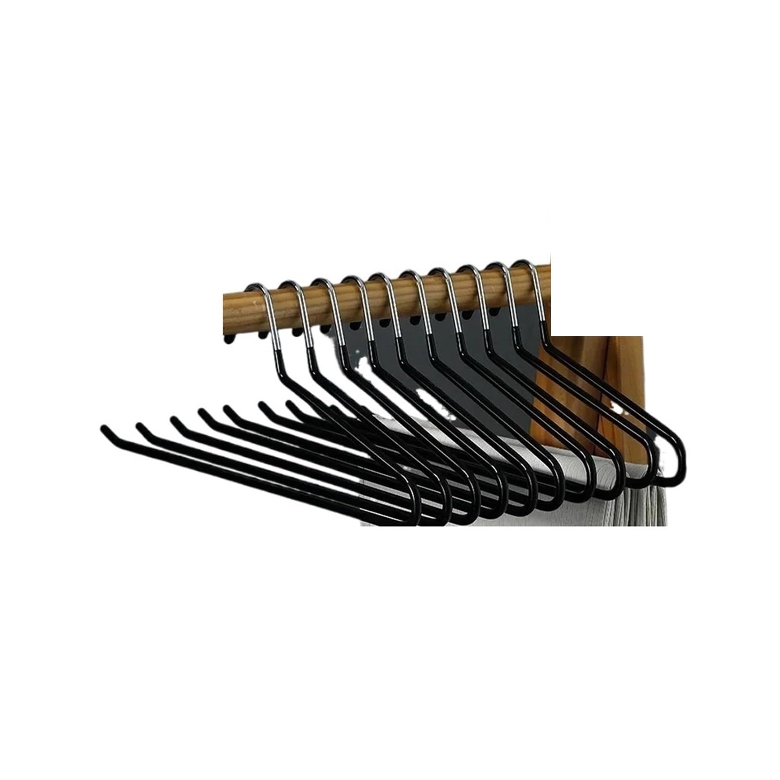 5pcs/10pcs Trouser HangerNon-Slip Hook Hanger Wardrobe(Black,5Pcs)