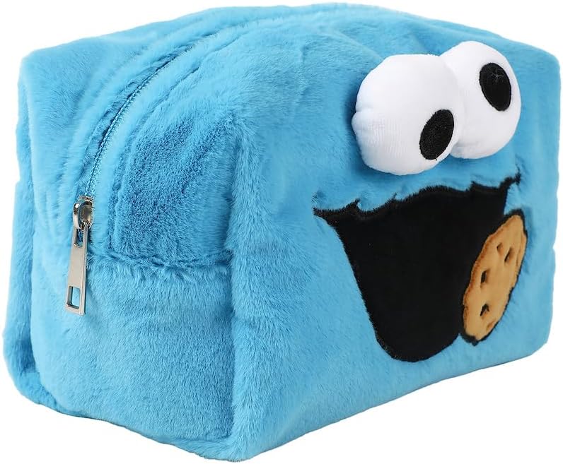 Bioworld Sesame Street Cookie Monster Blue 8" Cosmetic Bag