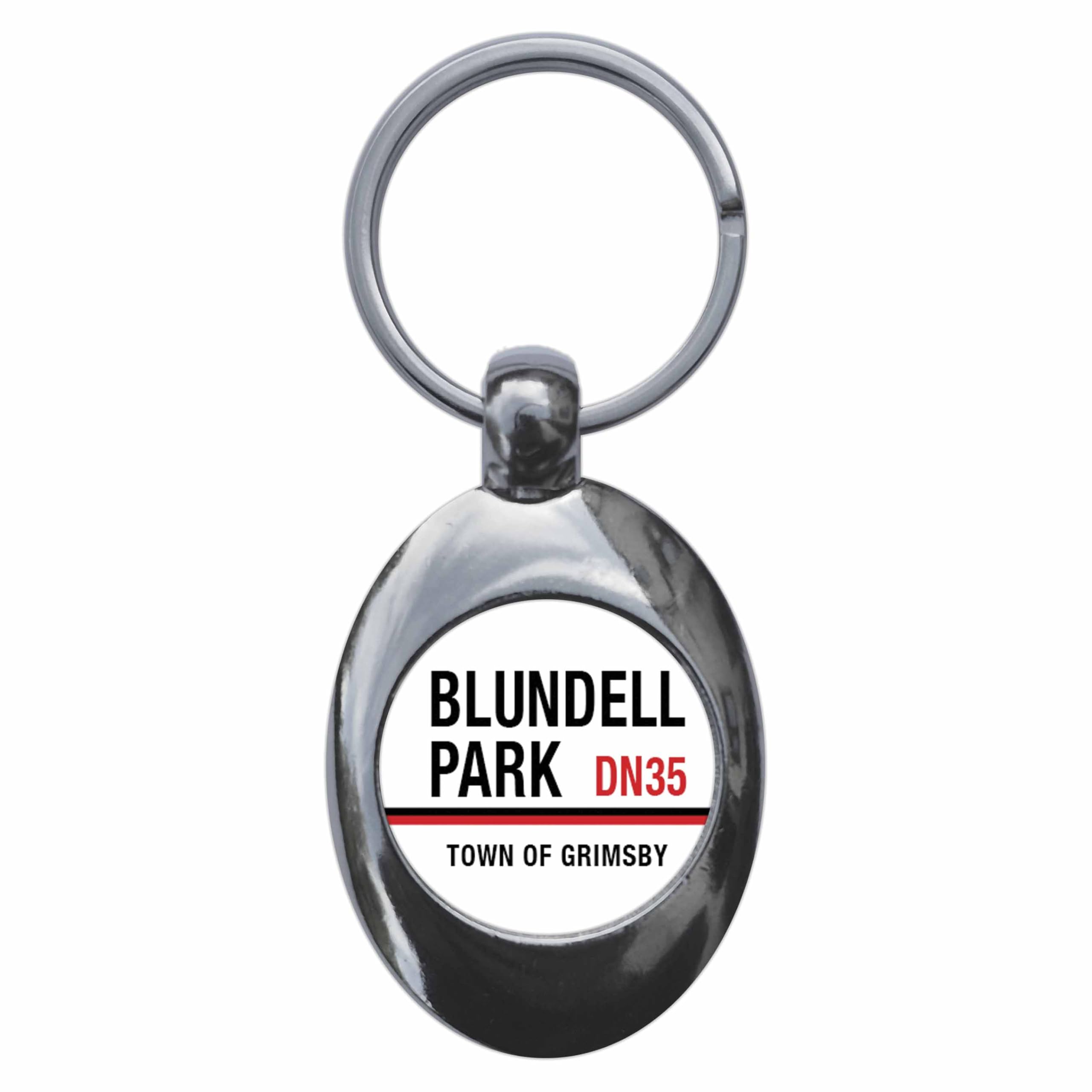Ozorath Blundell Park DN35 Grimsby Road Sign Keyring Keychain Key Ring Chain With Trolley Coin
